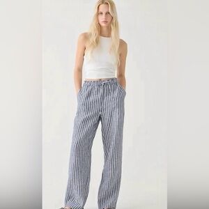 J Crew Soleil pant in striped linen NWT Sz XL